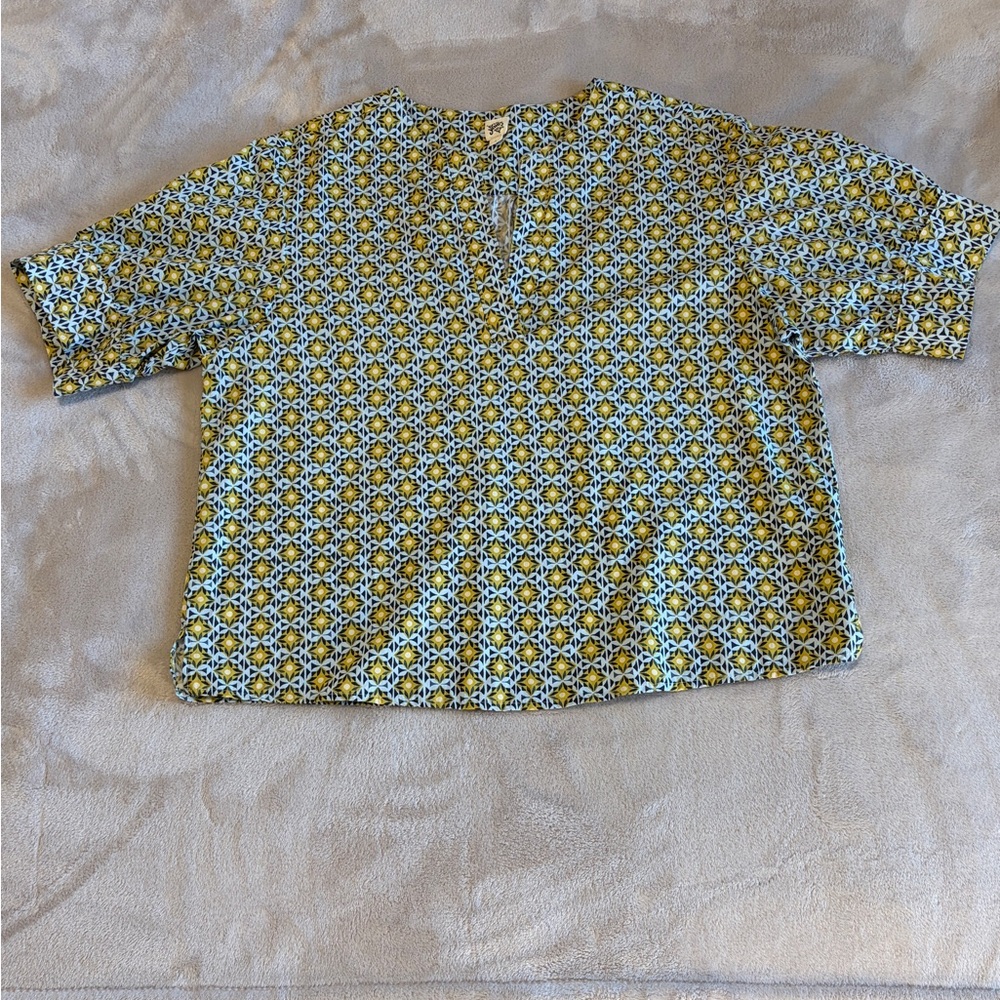 Ivy Jane Geometric Yellow and Blue Blouse